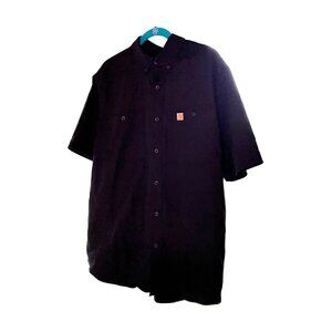 Carhartt Black Men's Button‎ Up Shirt Size Large Relaxed Fit Rugged Flex